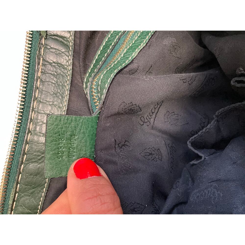 Gucci Green Leather Shoulder Hobo Bag Gold Hardware - Picture 8 of 16